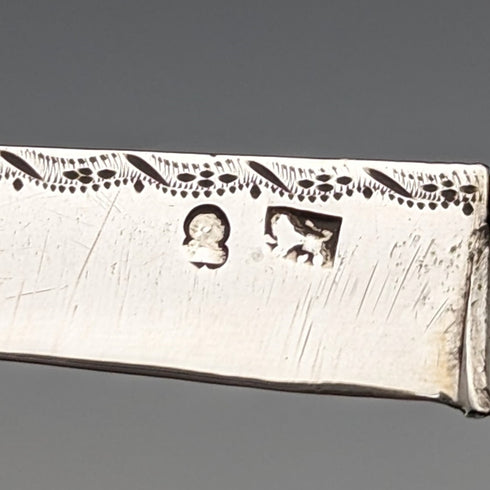 19世紀前半 ジョージアン 英国アンティーク 白蝶貝ハンドル 純銀ブレード ペンナイフ